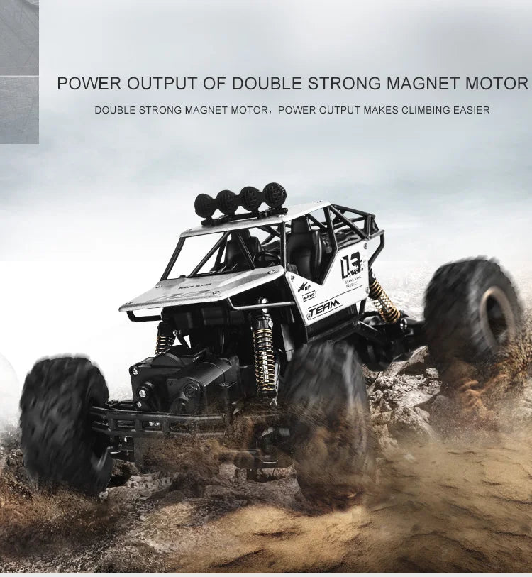 4WD RC Off-Road Climbing Truck with Suspension and LED Lights