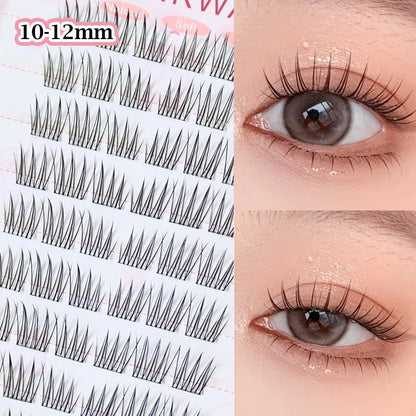 No Glue Needed Idol False Eyelashes Large Capacity 7-9mm Self Adhesive Eyelashes tweezers DIY Lash Extension Cluster Lashes