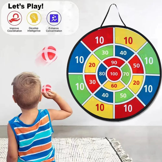 Kids Dart Board Game with Sticky Balls for Indoor Outdoor Play