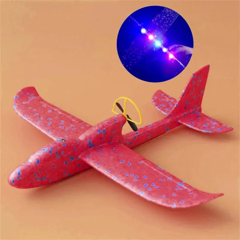 Electric Foam Airplane LED Glider Toy for Outdoor Play