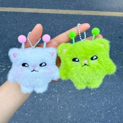 Cute Alien Cat Plush Keychain Set – 2-Piece Kawaii Cat Pendant