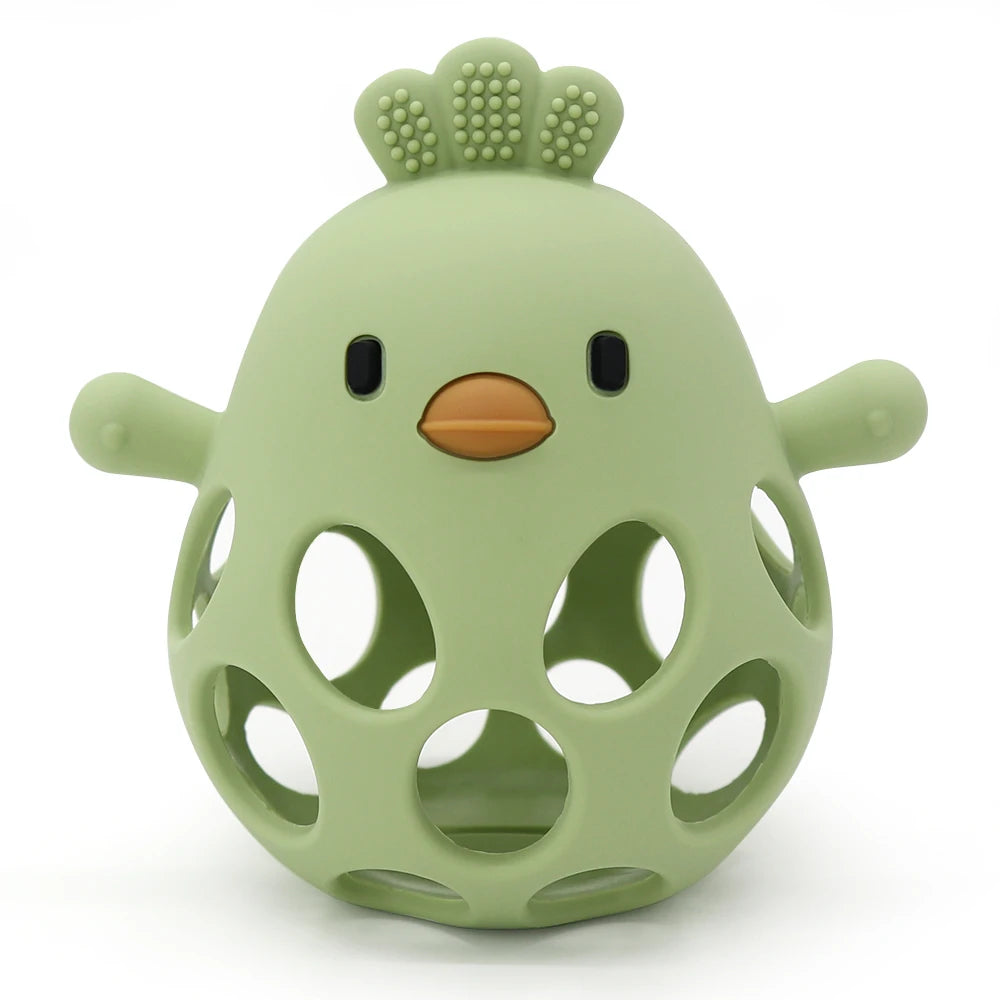 Baby Silicone Teether Cartoon Chick Chewing Toy