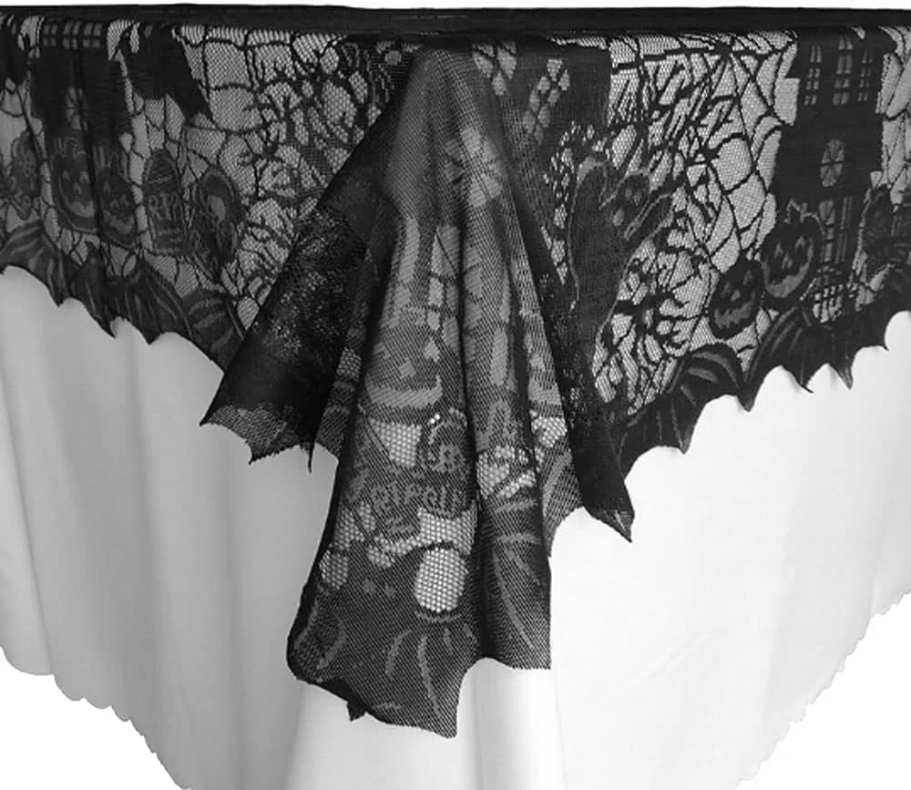 Halloween Spider Web Table Runner – Black Tablecloth Decor