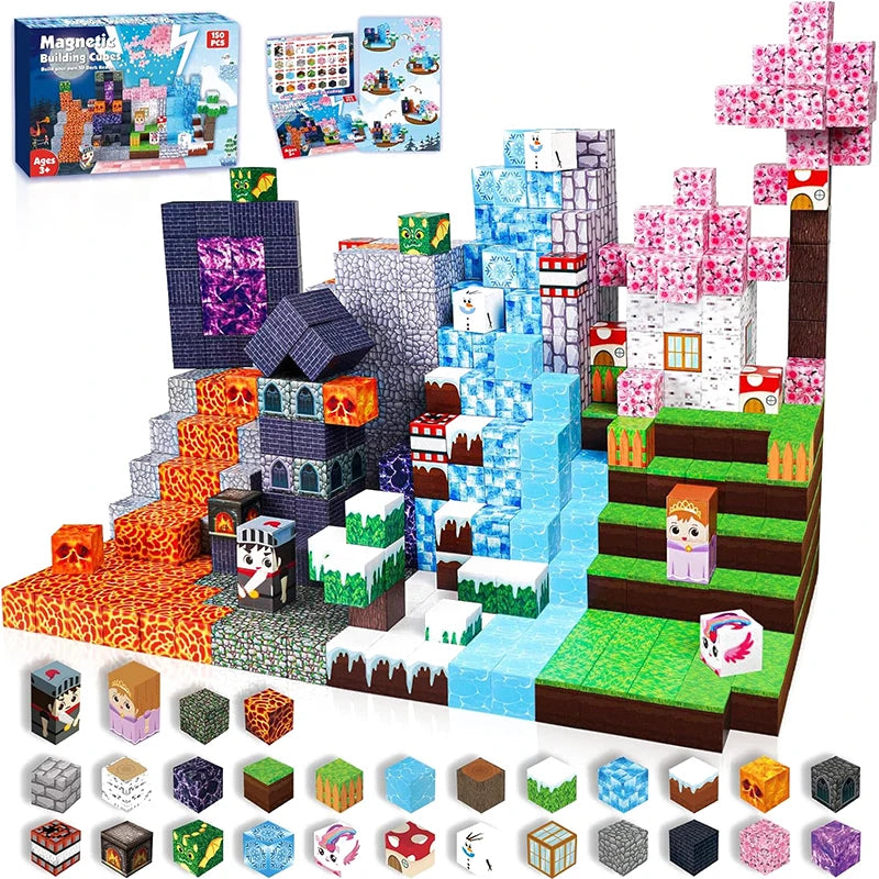 Magnetic Tiles 100-300pcs Building Blocks STEM Toy for Kids