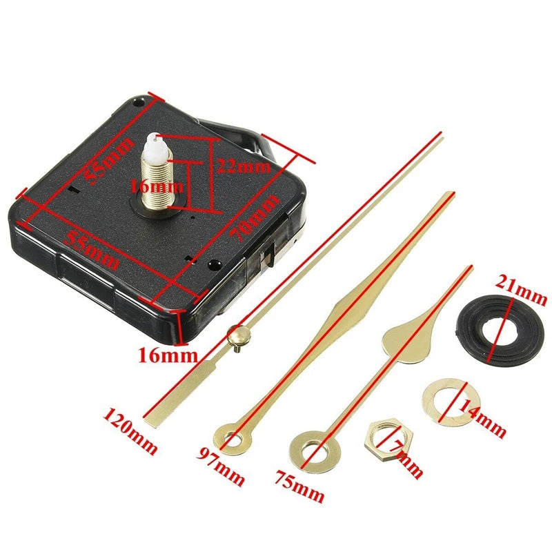 Silent Quartz Clock Movement Kit – 10 Sets for DIY Repair
