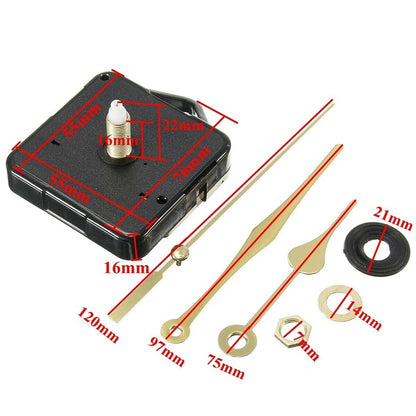 Silent Quartz Clock Movement Kit – 10 Sets for DIY Repair
