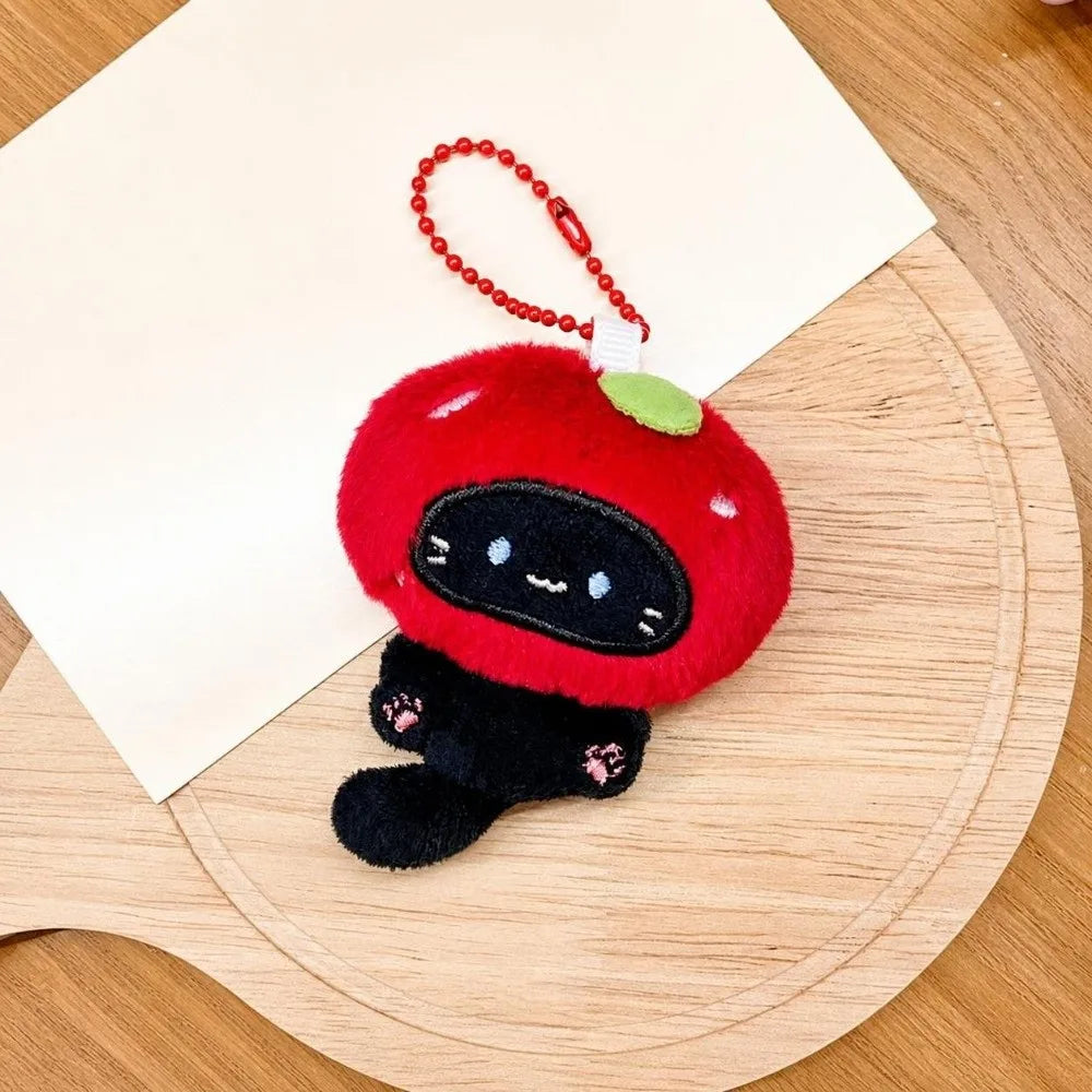 Plush Cat Keychain – Multicolor Couple Bag Charm