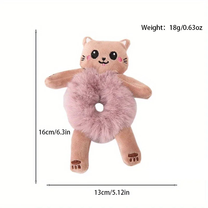 Frog Hair Scrunchie – Cute Plush Elastic Hair Band for Women
