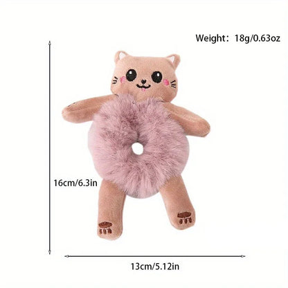 Frog Hair Scrunchie – Cute Plush Elastic Hair Band for Women