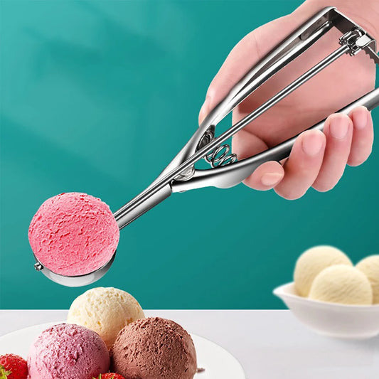 Stainless Steel Ice Cream Scoop with Trigger for Baking & Fruit