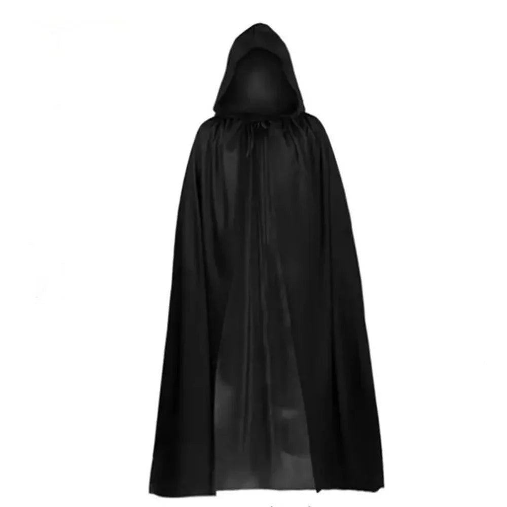 Hooded Halloween Cloak Black Cape – Unisex Witch Cosplay Costume