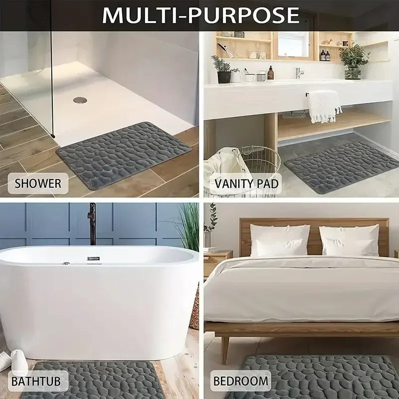 Non Slip Bathroom Mat – Absorbent Quick Drying Bath Floor Mat