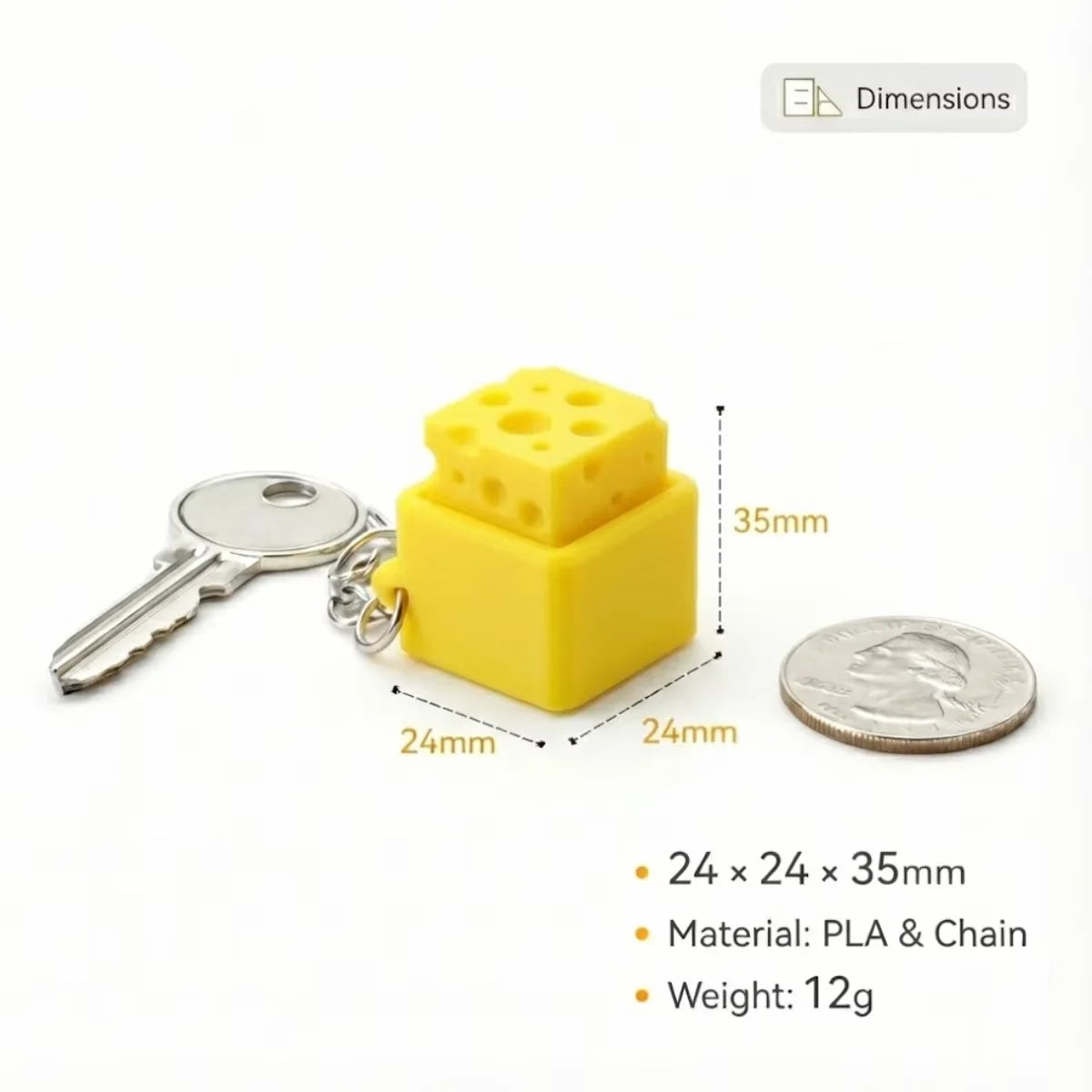 Cheese Fidget Keychain