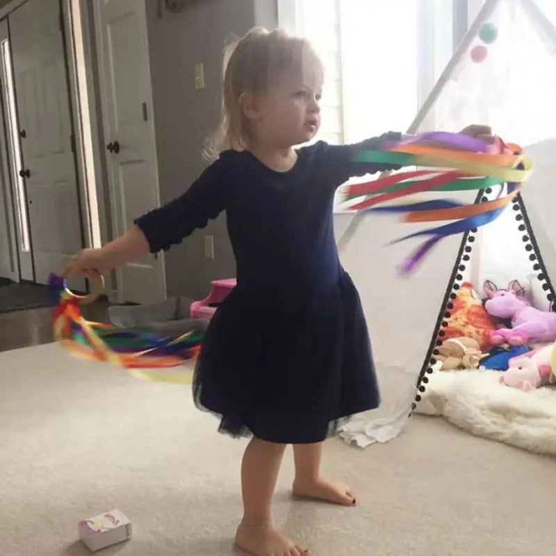 Rainbow Ribbon Hand Kite