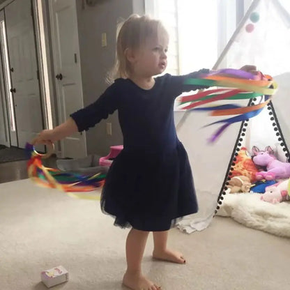 Rainbow Ribbon Hand Kite