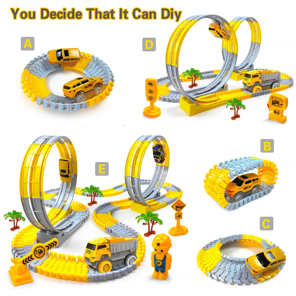 Dinosaur Race Track Toy Set – Flexible Track with Mini Car