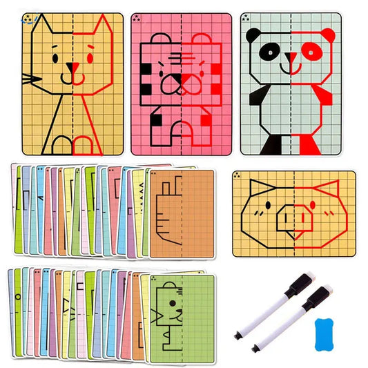 Symmetrical Drawing Workbook – Kids Grid Drawing & Motor Skills Practice