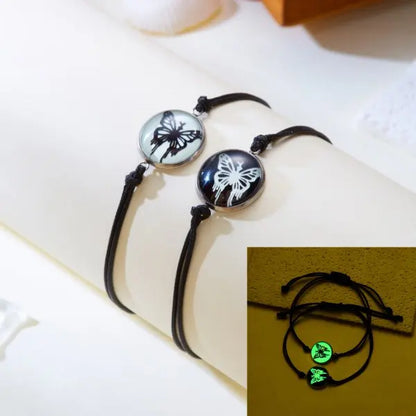 Sun Moon Couple Bracelets, Luminous Matching Rope Bracelets for Couples