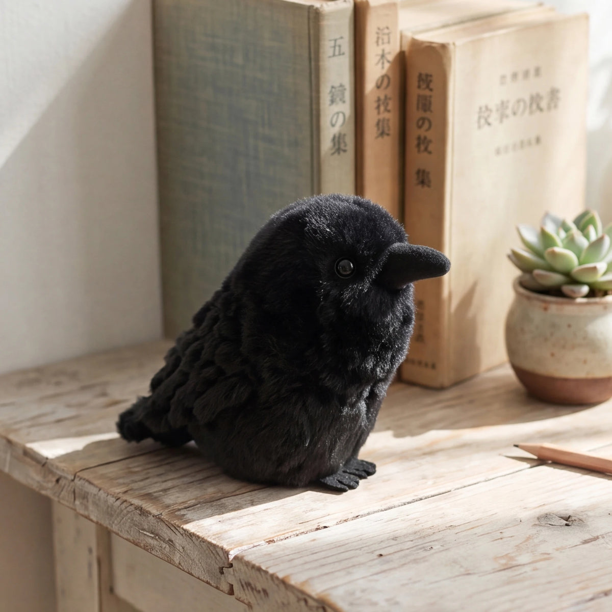 Black Crow Plush Toy – Soft Gothic Bird Stuffed Animal