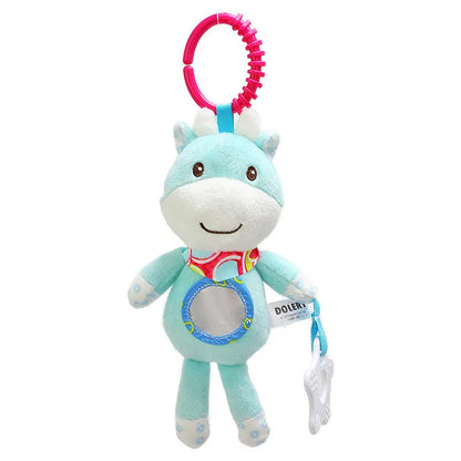 Baby Hanging Rattle – Plush Animal Sensory Toy for Stroller & Crib