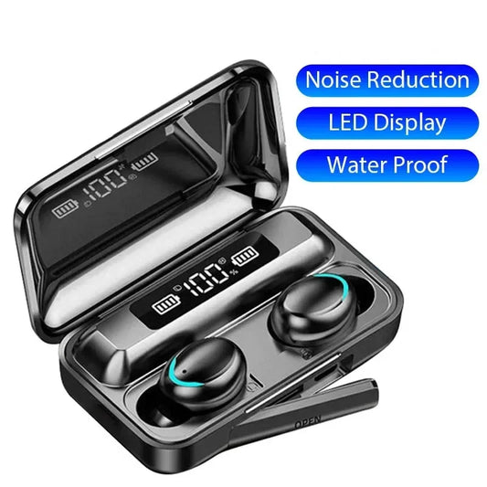 Wireless Bluetooth Earphones with LED Display, TWS Earbuds & Microphone