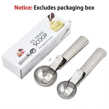 Stainless Steel Ice Cream Scoop – Dual-Purpose Fruit Scooper
