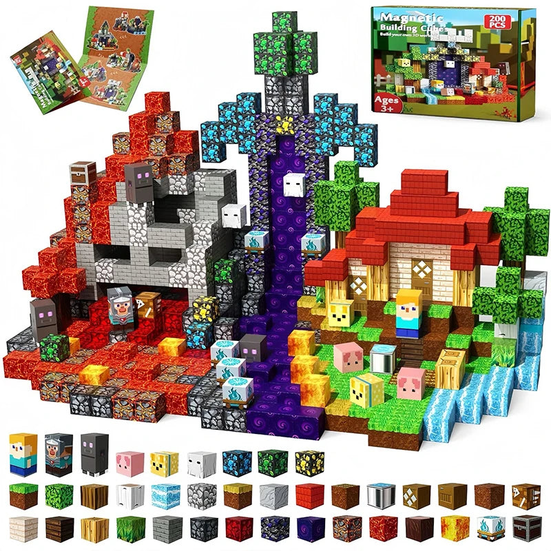 Magnetic Tiles 100-300pcs Building Blocks STEM Toy for Kids