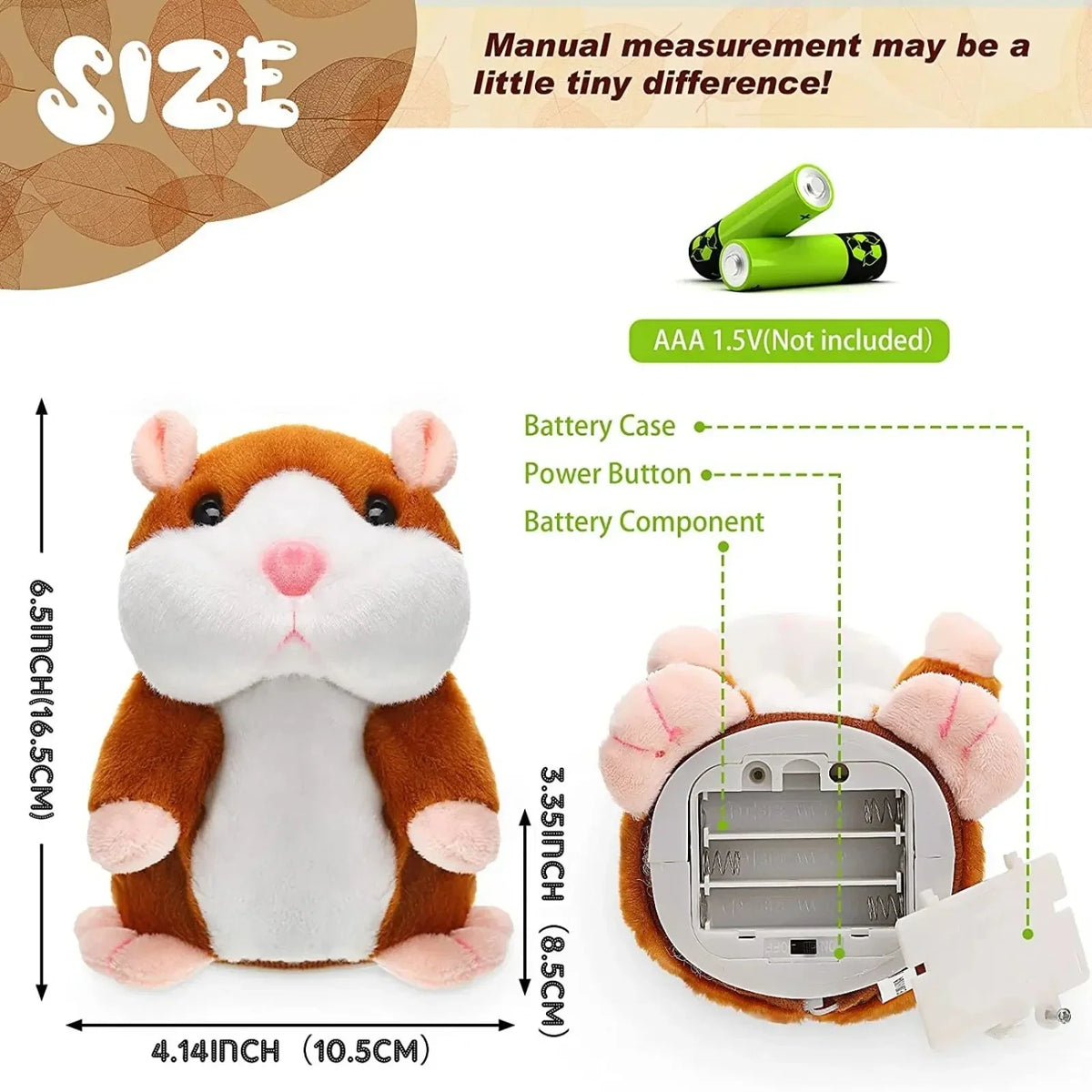 Talking Hamster Plush Toy – Interactive Sound Animal Doll