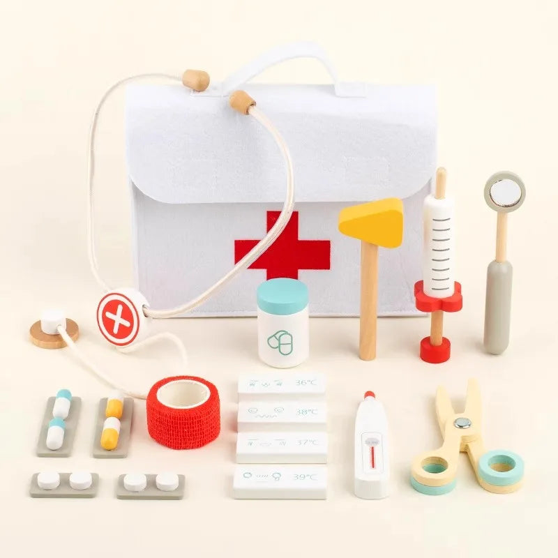 Kids Doctor Kit – Wooden Pretend Play Medical Set