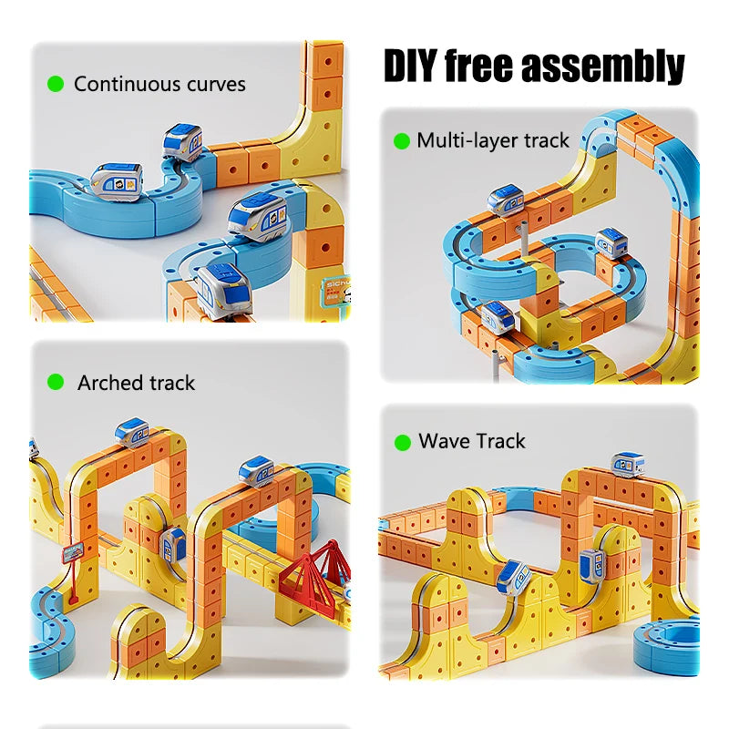 Magnetic Train Toy with DIY Track for Creative Play