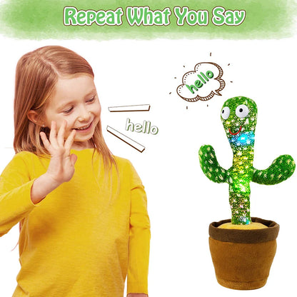 Dancing Cactus Toy with Music, Voice Repeat and Interactive Plush Fun