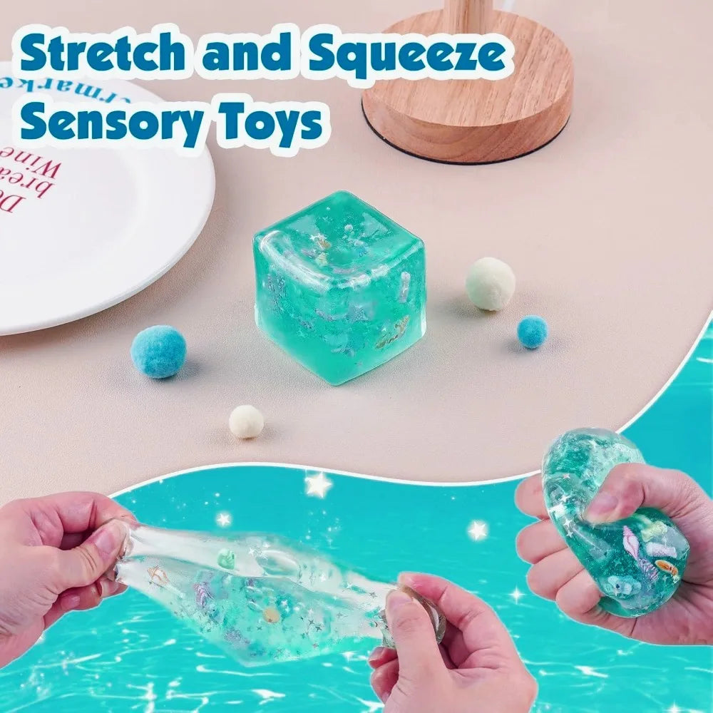 Ocean Shells Squishy Fidget Toy – Slow-Rise Sensory Squeeze Cube