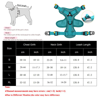 Adjustable Dog Harness Leash Set