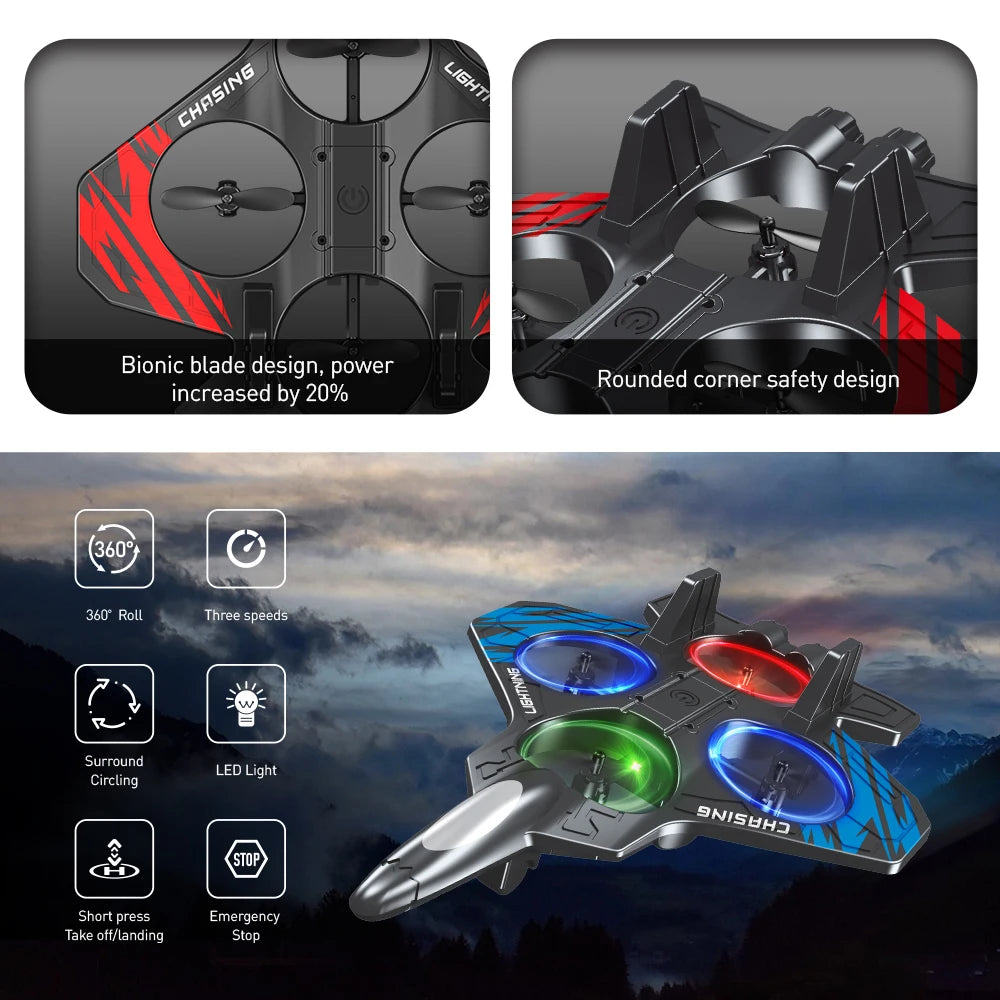 Foam RC Stunt Airplane with LED Lights and 360° Flips