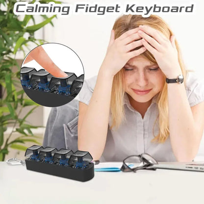 Keyboard Fidget Toy – 4-Key Mechanical Keychain Stress Toy