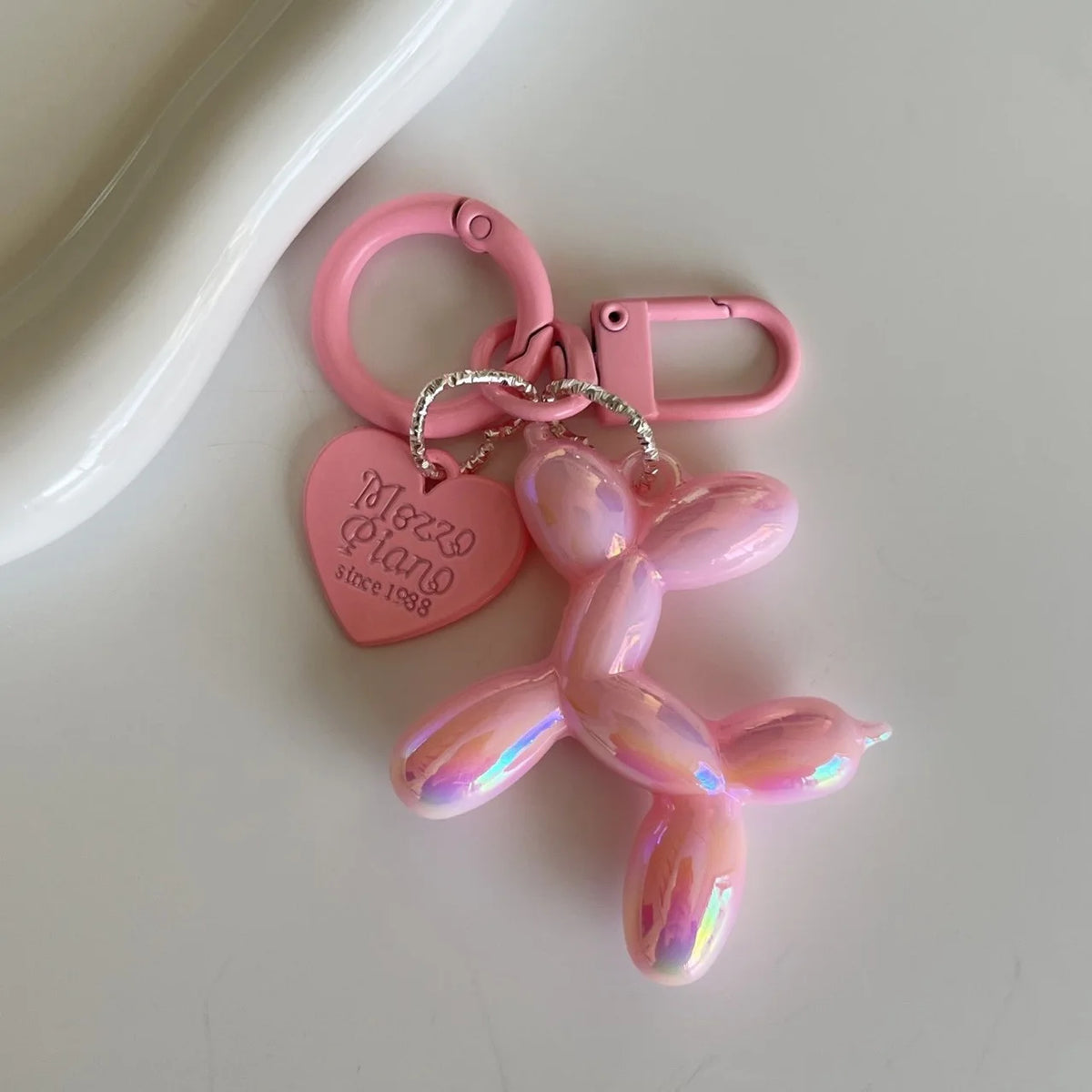 Dog Keychain Jelly Cartoon Dog Pendant Metal Bag Charm Accessory