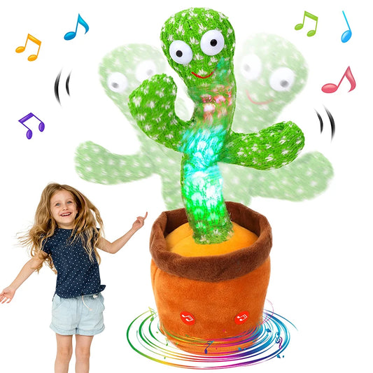 Dancing Cactus Toy with Music, Voice Repeat and Interactive Plush Fun