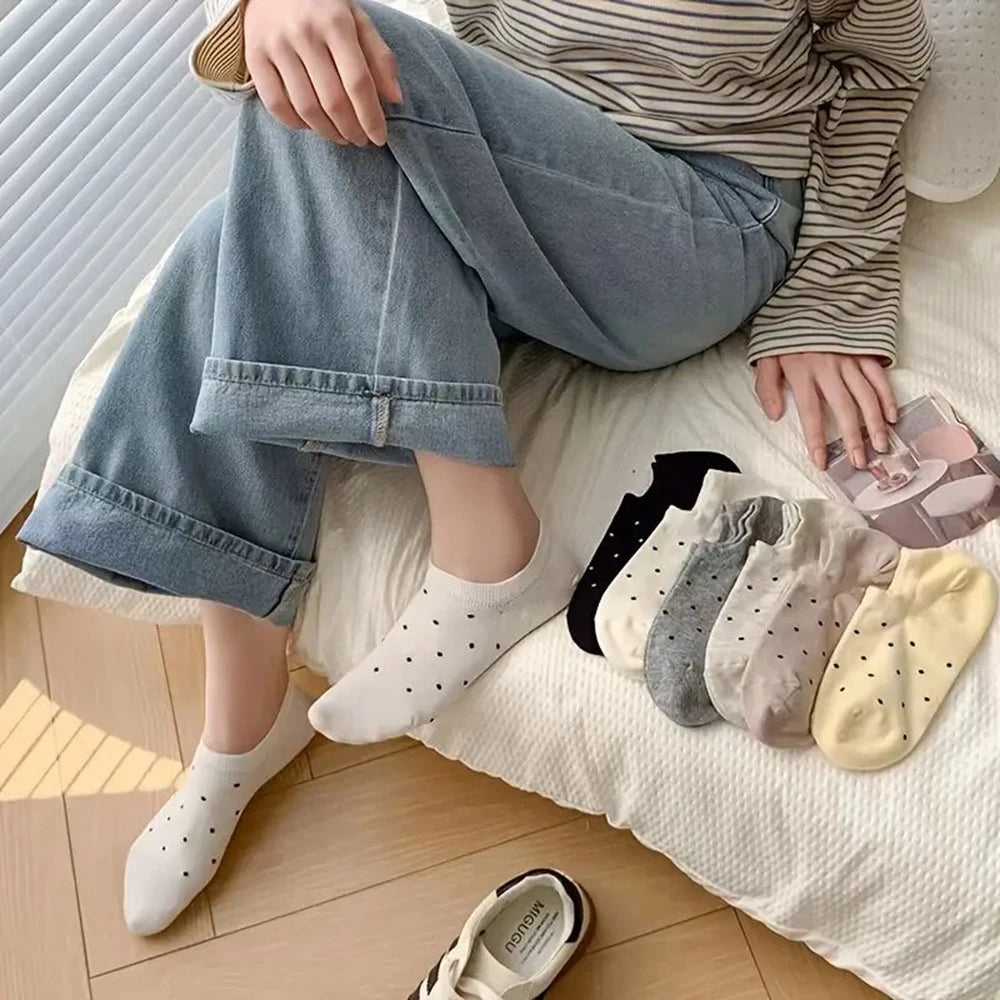 5/10/20 Pairs Women Cartoon Teddy Bear Patterned Ankle Socks Versatile Fashionable Creative Breathable Comfortable Casual Socks