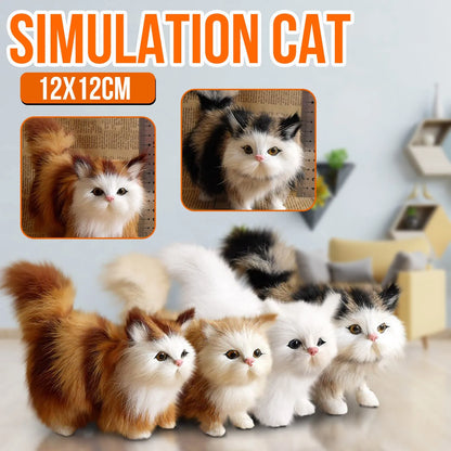 Realistic Cat Plush Toy Soft Stuffed Kitten Model for Kids