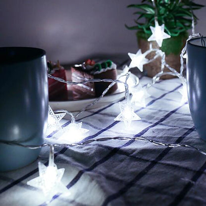 LED Star Fairy Lights Outdoor Chain Lights Garland Bulb String Lights Party Home Wedding Terrace Garden Christmas Decoration