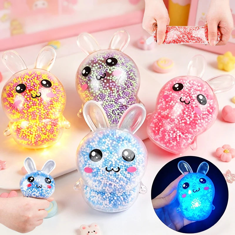 Glowing Light Squid Bunny Stress Ball – Silicone Fidget Toy