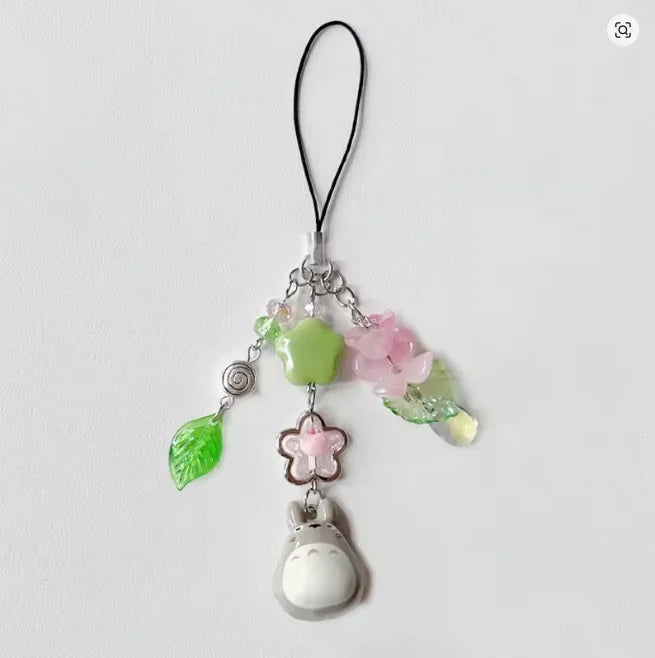 Beaded Phone Chain Cute Bear Strawberry Y2K Handbag Keychain