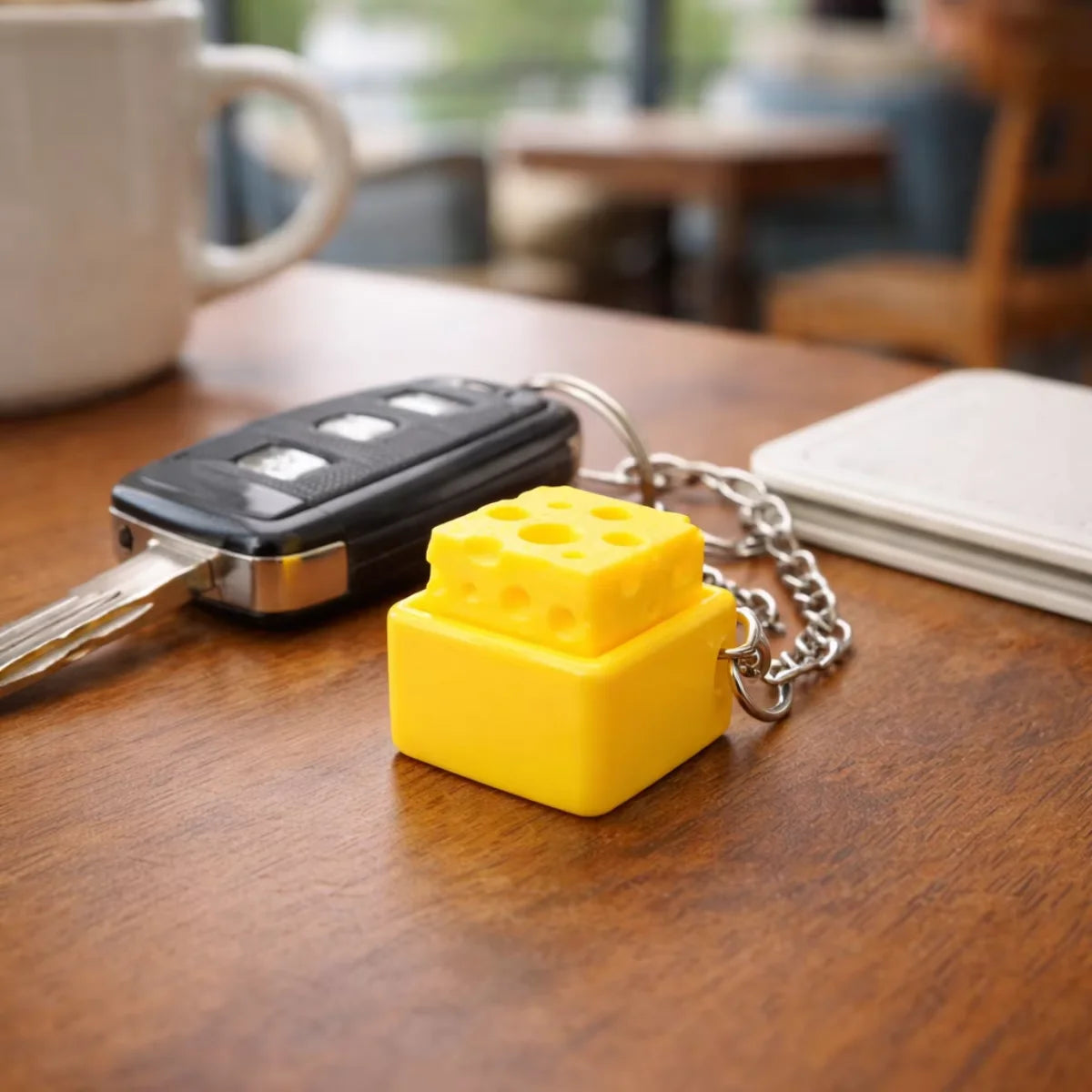 Cheese Fidget Keychain – Clicker Sensory Toy for Kids