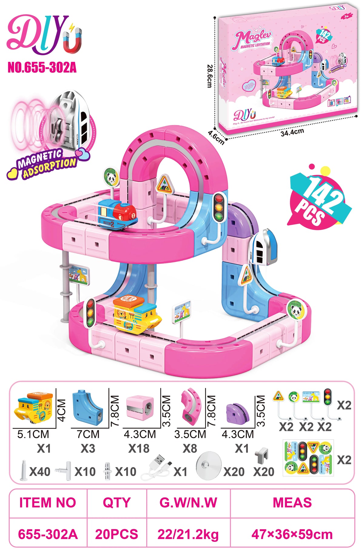Magnetic Train Toy Anti-Gravity Track Electric Railway Car