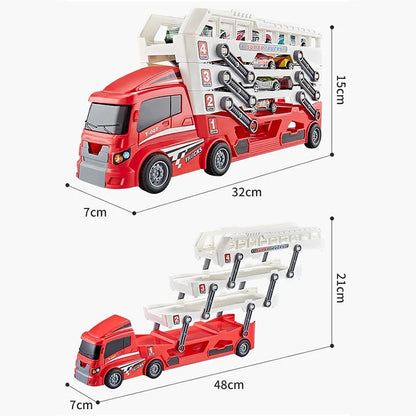 Pop-Up Container Truck Toy with 6 Alloy Wheels