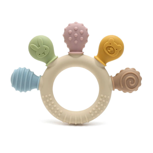 Baby Ring Teether Multicolor Silicone Teething Toy