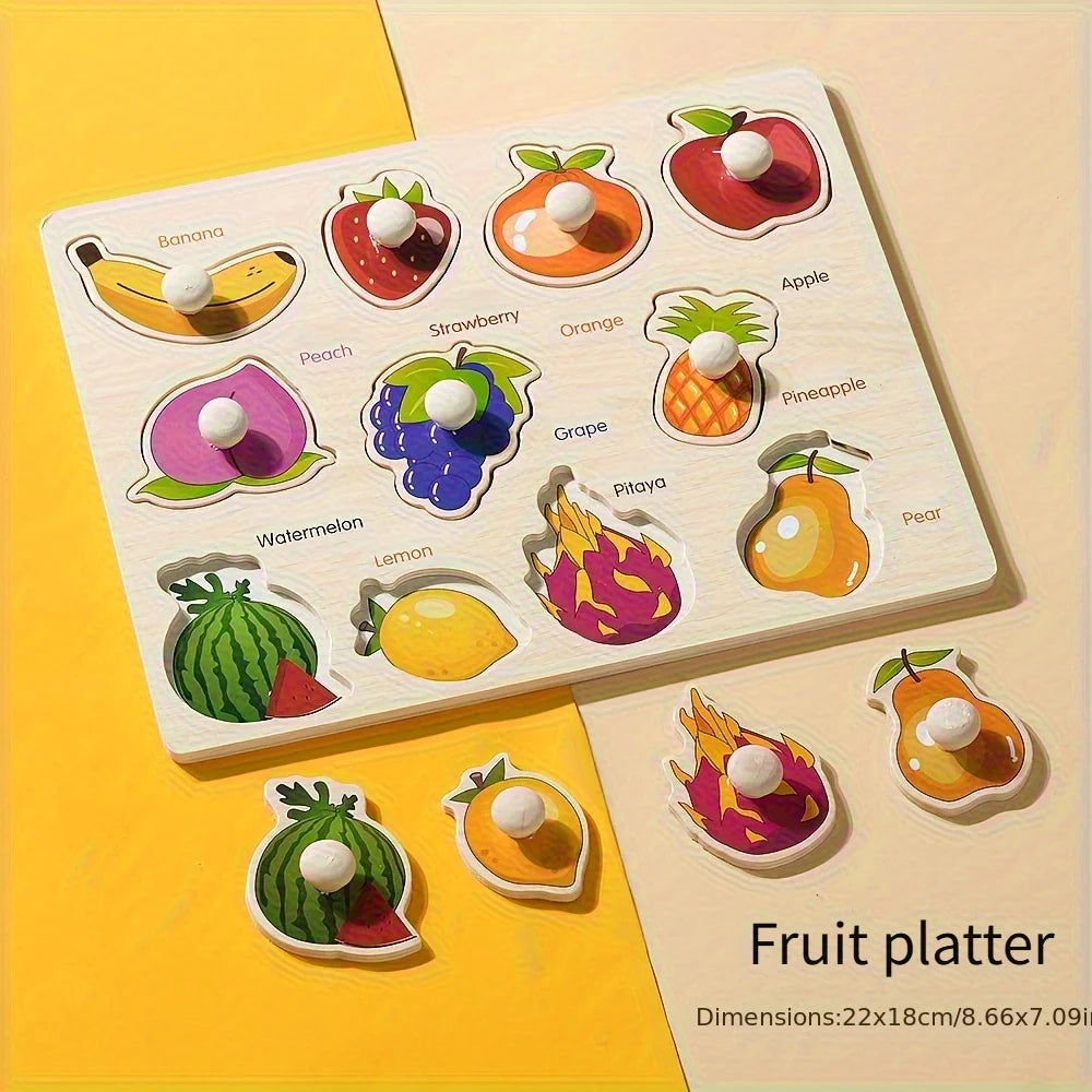 Wooden Shape Puzzle Board – Montessori Geometry Matching Toy