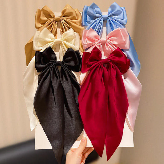Girls Hair Clips – 6-Pack Large Bow Barrettes for Girls