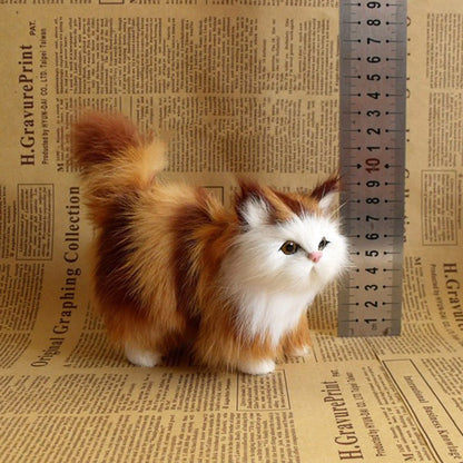 Realistic Cat Plush Toy Soft Stuffed Kitten Model for Kids