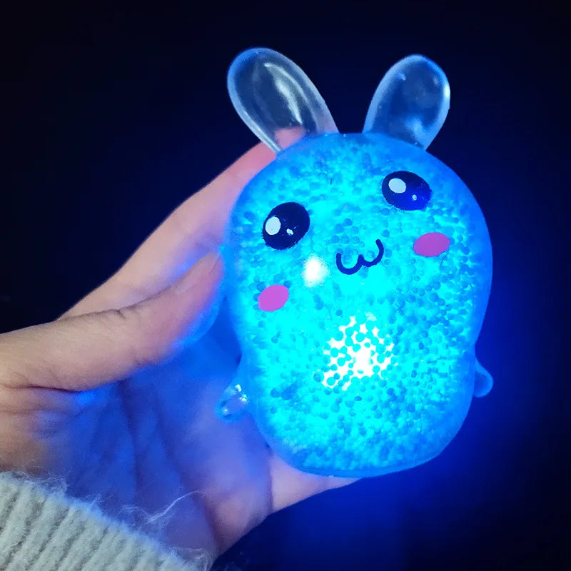 Glowing Light Squid Bunny Stress Ball – Silicone Fidget Toy